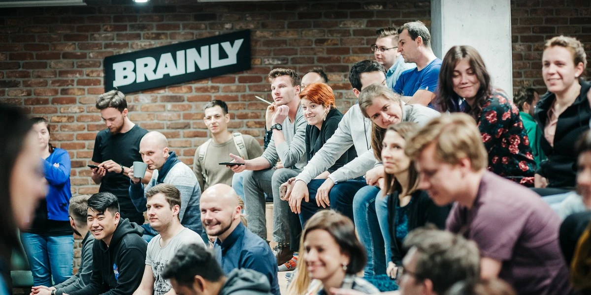 The Brainly team in the company office